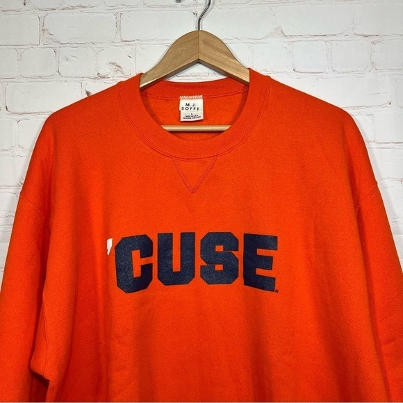 Vintage Soffe Syracuse Sweatshirt Mens Large Orange CUSE Pullover Made In USA - Picture 2 of 10